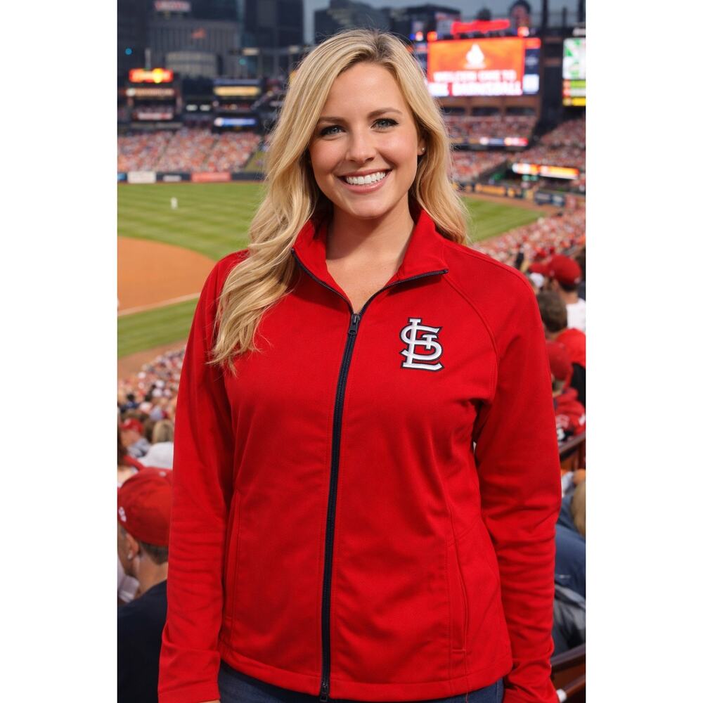 NEW‎ St. Louis Cardinals Red Full Zip Jacket MLB Genuine Merchandise Women’s LG